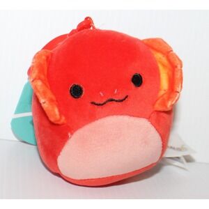 Squishmallows 3.5" Clip On Frilled Lizard Maxie Plush KellyToy Red NWT